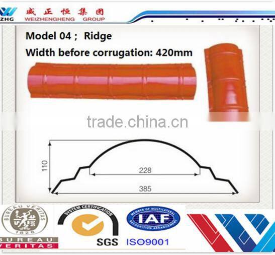 2015 new product steel sheet accessory for roof/ roof ridge caps/ metal roof ridge cap