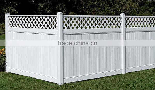 PVC Privacy Fence with Lattice Top