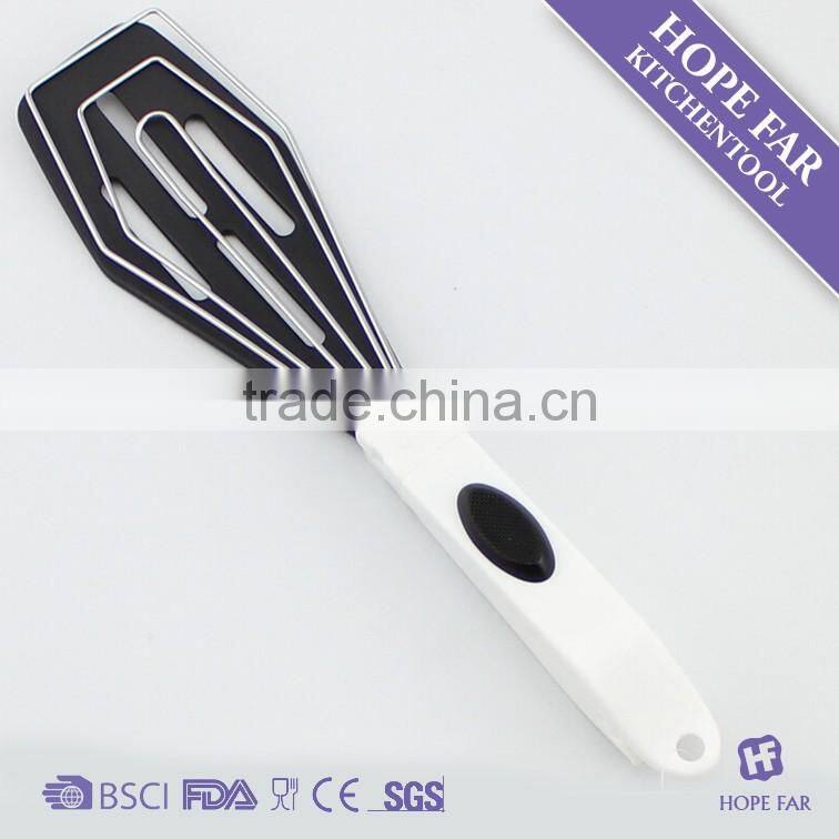 0600050 2 in 1 large size food tong with nylon and stainless steel wire function part