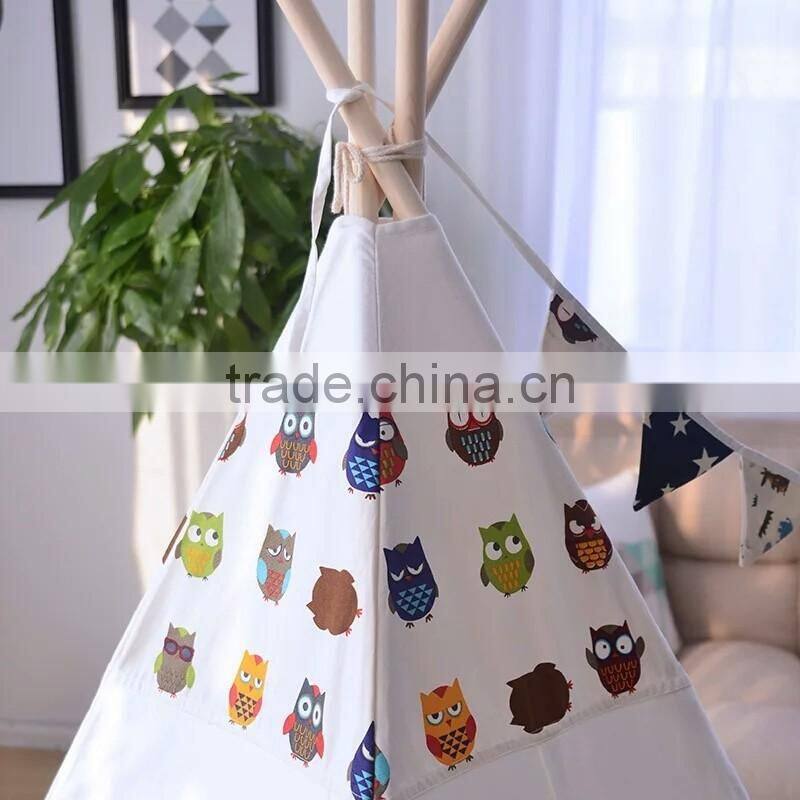Wholesale white cotton canvas children kids play teepee tent