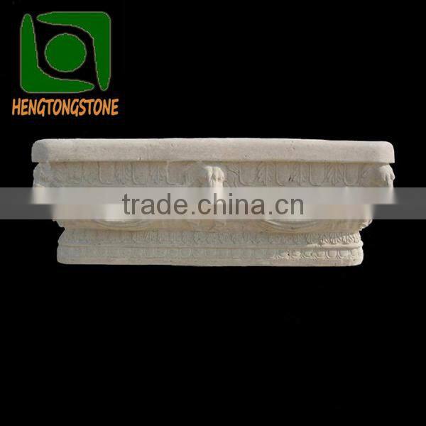 Beige Stone Bathtubs with Lion Head