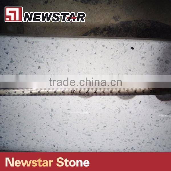 Commercial man made stone white quartz stone single sink bathroom vanity top