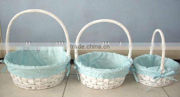 Cheap wicker storage basket with handle