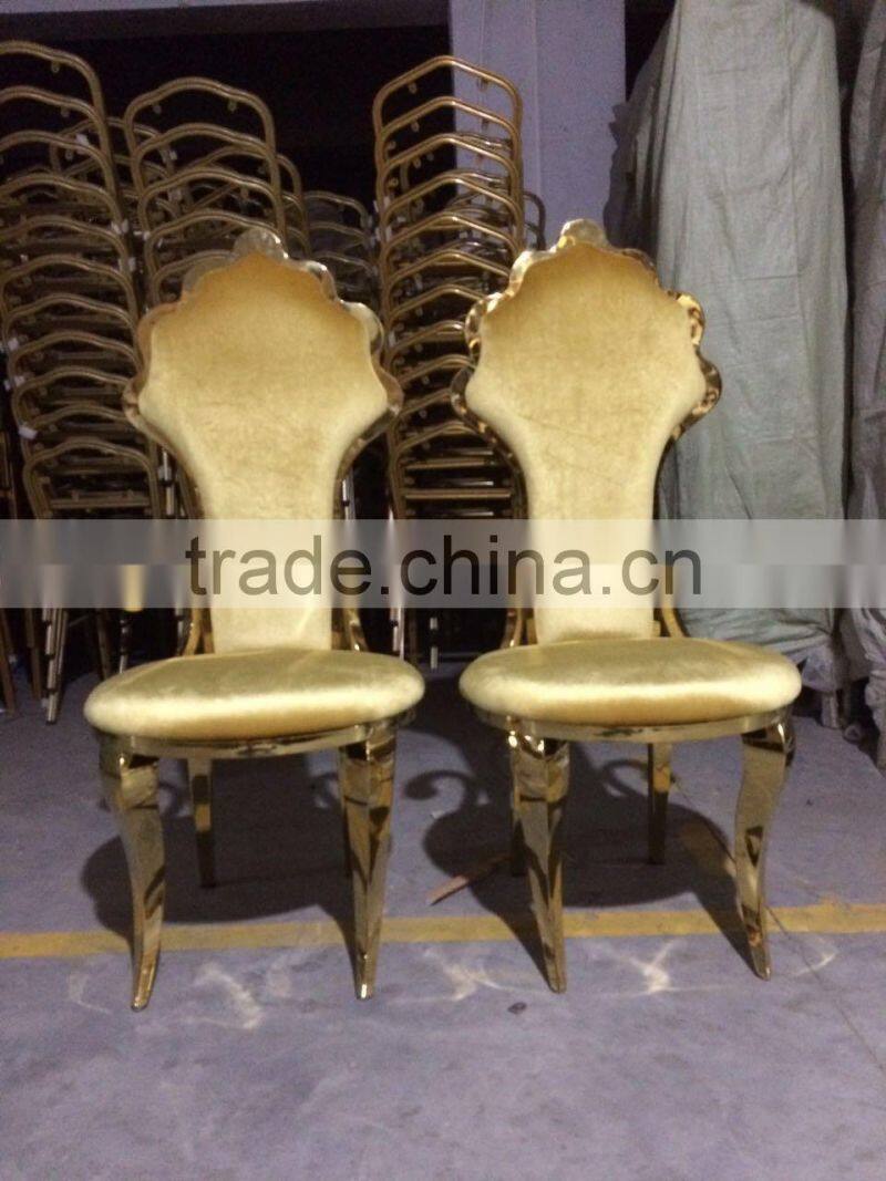 gold stainless steel stackable chair