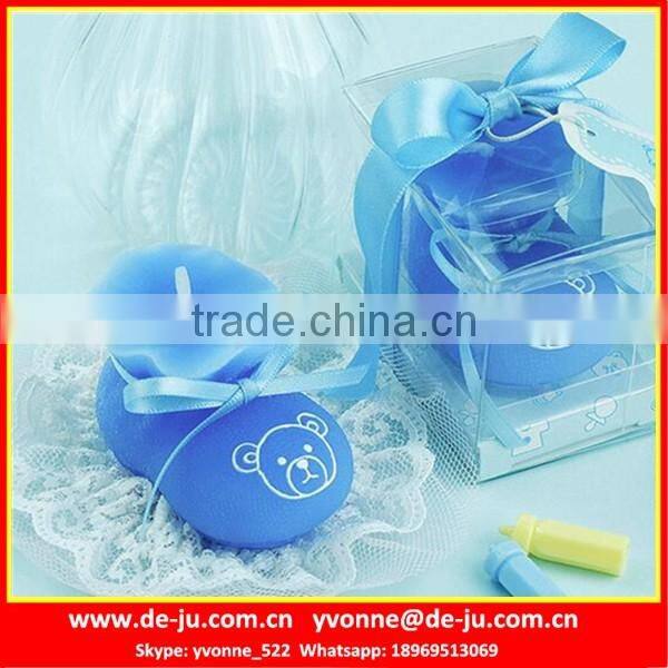 Blue Baby Sock Shaped Flameless Advent Candles For Sale