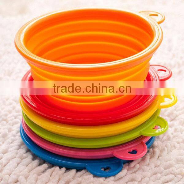 Hot Selling Portable Silicon Pet Feeding Bowl / Silicon Folding Pet Bowl