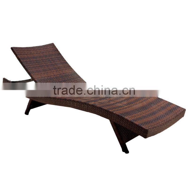 2017 Trade Assurance outdoor leisure cheap pe rattan handmade garden chaise sun lounge furniture