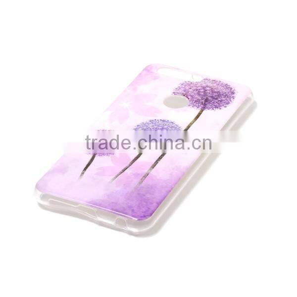 Accept custom IMD craft flower pattern soft TPU back case cover for Huawei Honor8