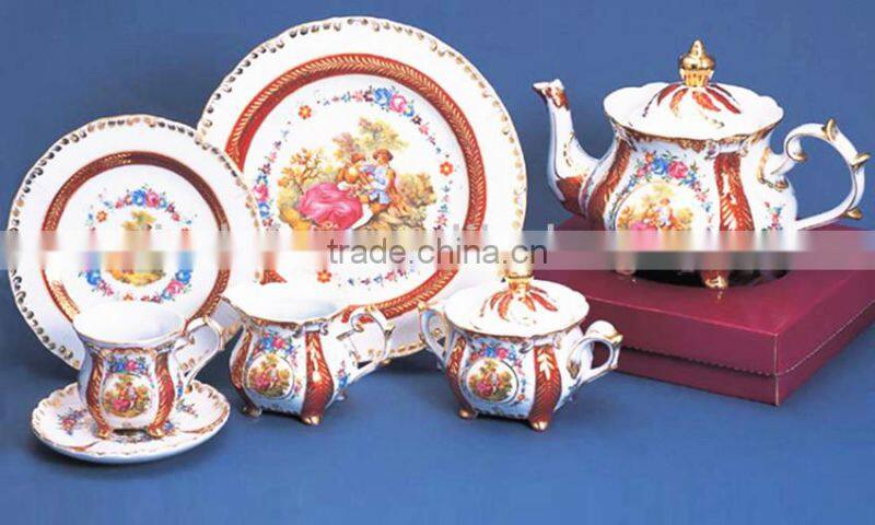 new bone china porcelain/ceramic coffee tea set 24pcs /17pcs/ 15pcs with gold