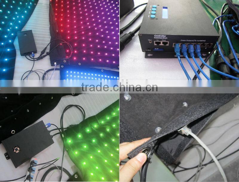 2015 New Hot sale full color transparent flexible curtain led display / programmable led curtain display