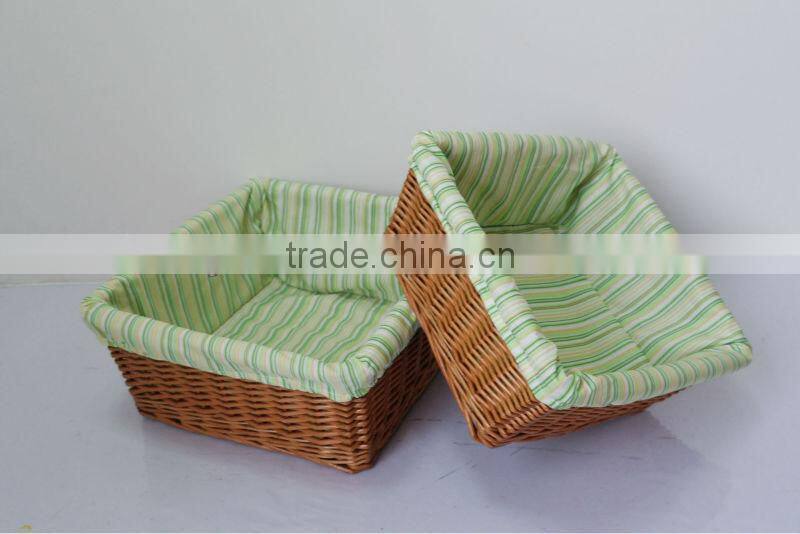 2013 HOT!!! naturel wicker basket with wood handlers