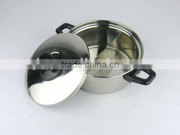 New Two compartments Cheapest stainless steel hot Pot
