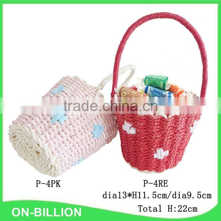 Cheap paper rope woven small fancy kids basket for candy