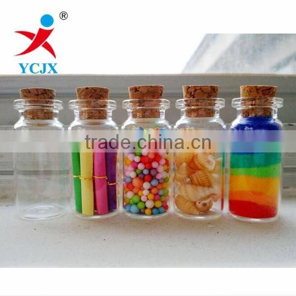 10ml borosilicate glass bottles with cork lids/ storage deco bottles