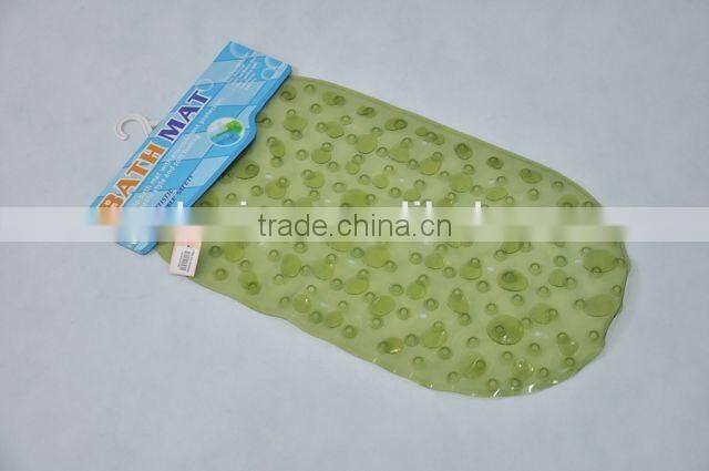 Transparent oval PVC anti-slip bathroom mat