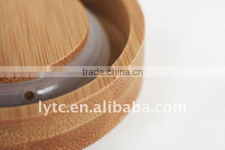 4pcs kitchen decor ceramic canister set bamboo lid & tableware ceramic canister set