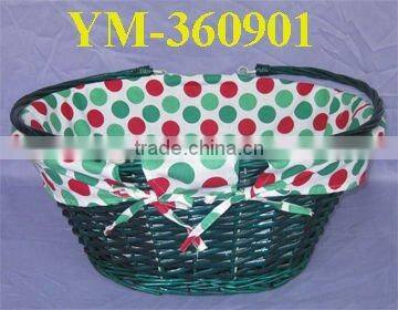 full wicker shopping basket