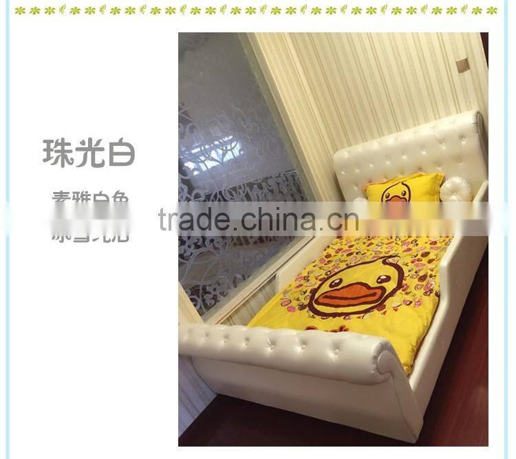 MMD02 sweet pink & blue kids single bed with guardrail 2016 alibaba new classic children kids baby furniture