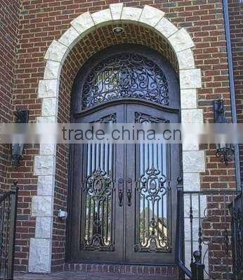 Bisini European eyebrow top luxury wrought iron front door (BG90100)