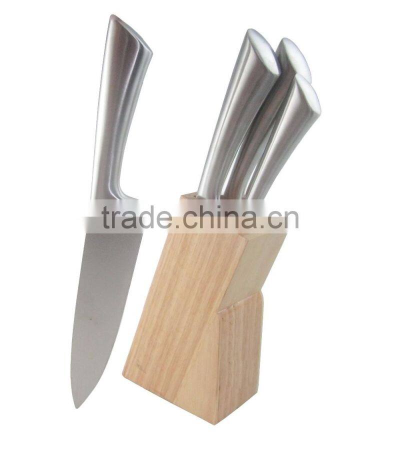 Convenient Stainless Steel 5pcs Knife Block Set