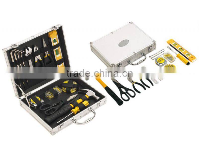 LB-305 126pcs black and yellow handle hand tools set tool kit in aluminium case
