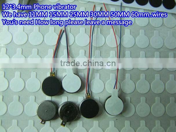 Kind shooting 12*3.4mm Phone vibrator 12mm Phone shock sub Phone vibration motor 11MM 15MM 25MM 30MM 50MM 60mm wires In stock~