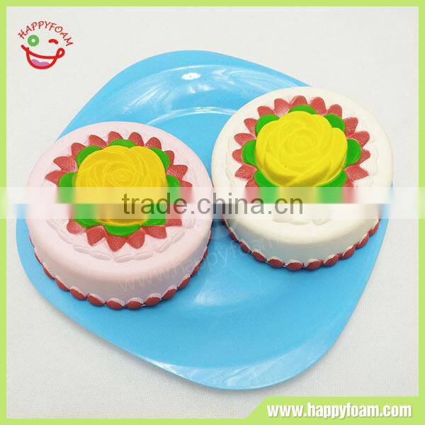 Squishy flower shape PU foam Soft slow rising cake stress toys