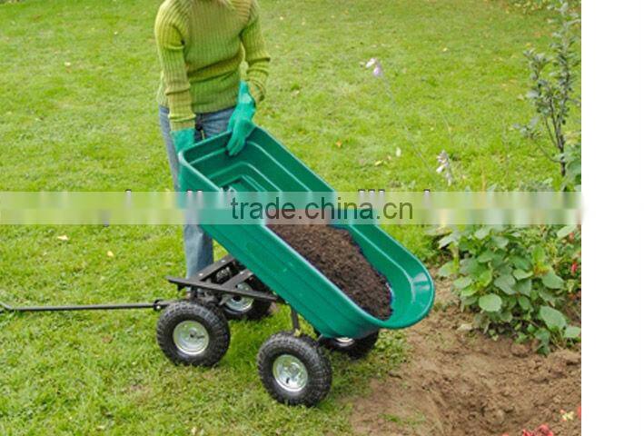 Four Wheel TC2145 Cheap Poly Garden Dump Cart Supplier