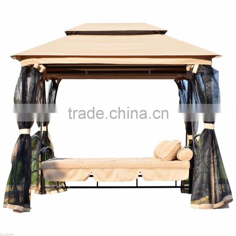 3 Seats Patio Hanging Chair With Gauze Pillow and Cushion for hot sale