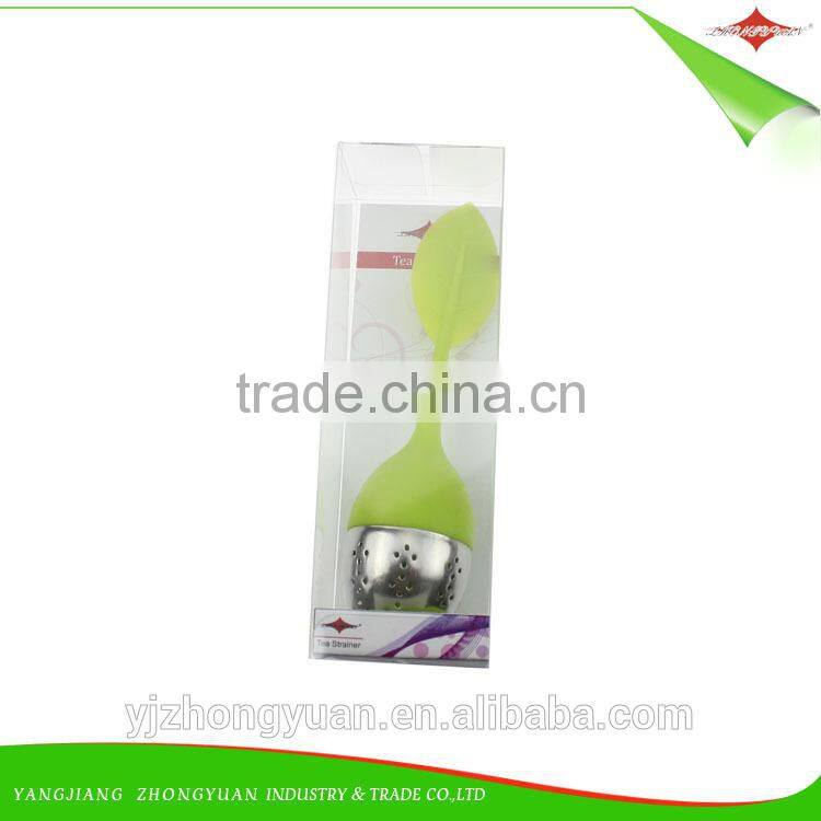 ZY-F1123 silicone tea strainer infuser diffuser filter with leaf lid,steel ball,resting plate