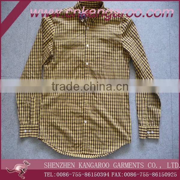 Autumn hot sale mens leisure casual US street style check gingram plaid flannel shirt