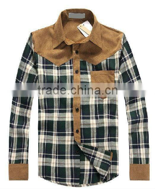 Newest Men's Plaid Long Sleeves Slim Cut Casual Shirt