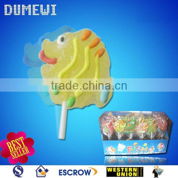 christmas Fish Shaped Fruit Jelly Lollipop