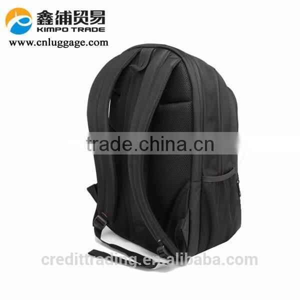 black nylon travel backpack laptop bag