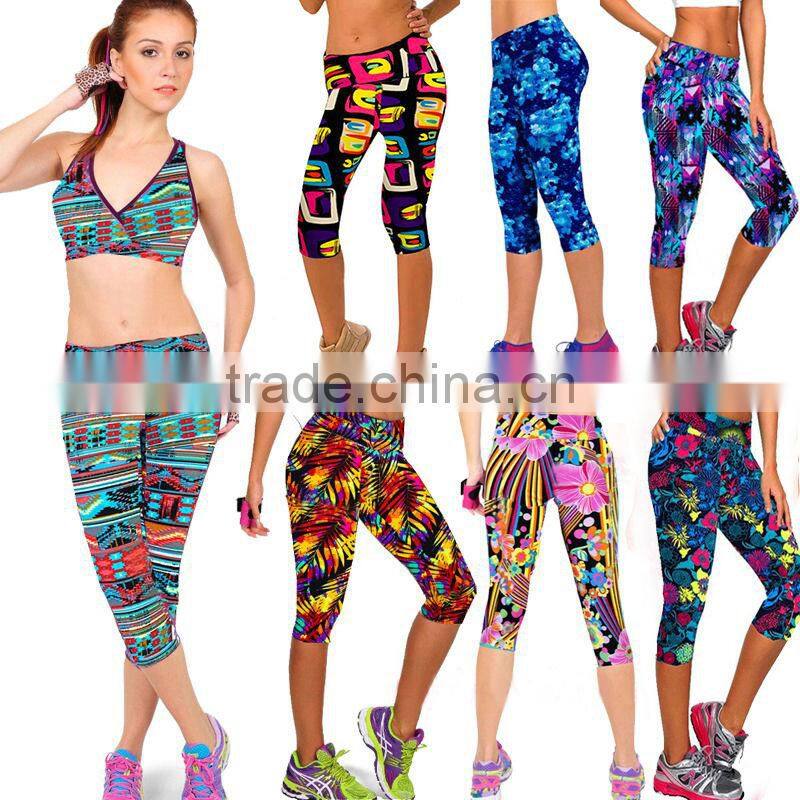 Hongen apparel popular sublimation running bottoms women design Yoga wear