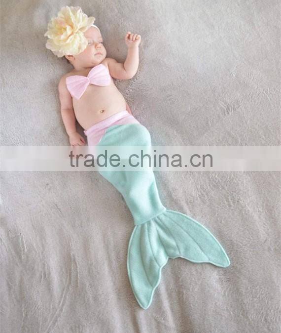 Winter Selling Newborn Baby Bikini Sleeping Bag Kids Fleece Mermaid Blanket Tail HSM2550