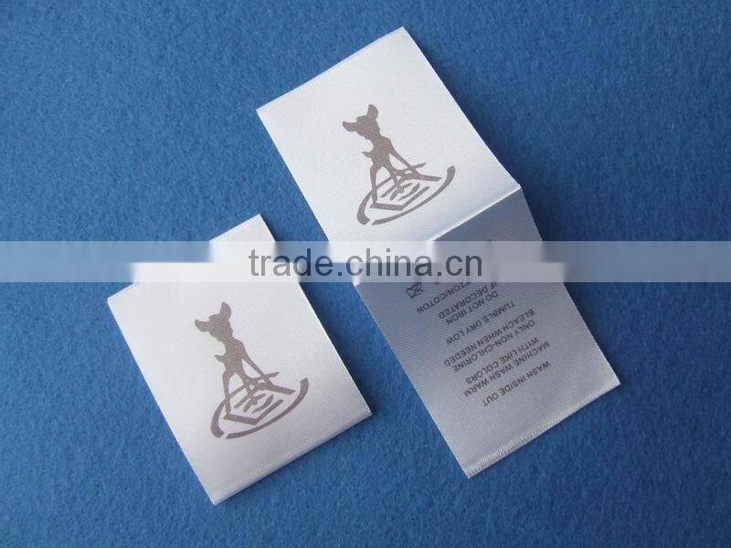 Custom satin printed label, neck label, care label