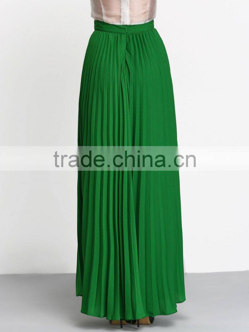 Boho inspired skirt floral crochet pleated skirts women long