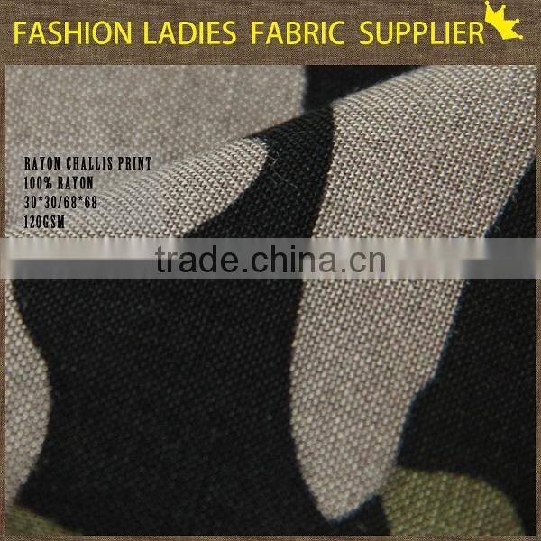 shaoxing cichengtex print rayon fabric, camouflage style fabric