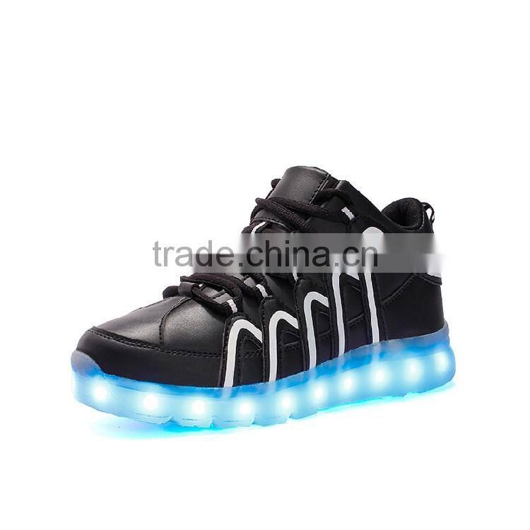 HFJH205 High top flashing light night running sneaker men led shoes