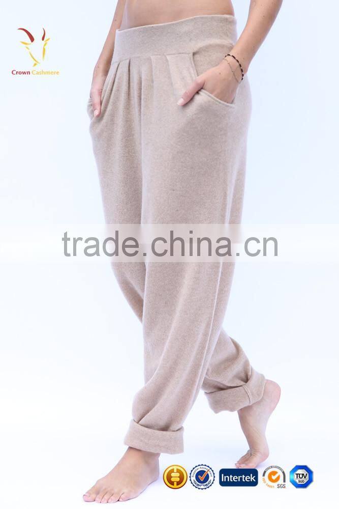 2016 Men Super Luxurious 12gg Flat Knitted Cashmere Pants