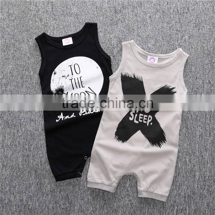 2017 Grey Black Baby Boys Night Wear Romper Newborn Baby Boy Clothes