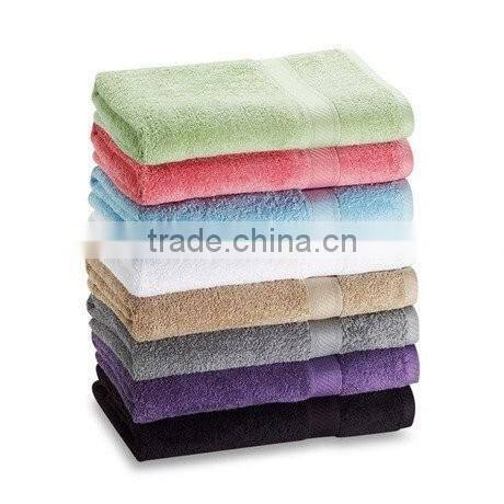 Quality texitile custom own design solid color plain cotton towel bath