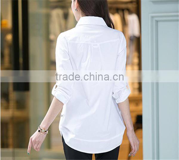 Fashion Solid Color Single - Breasted Women's Shirt