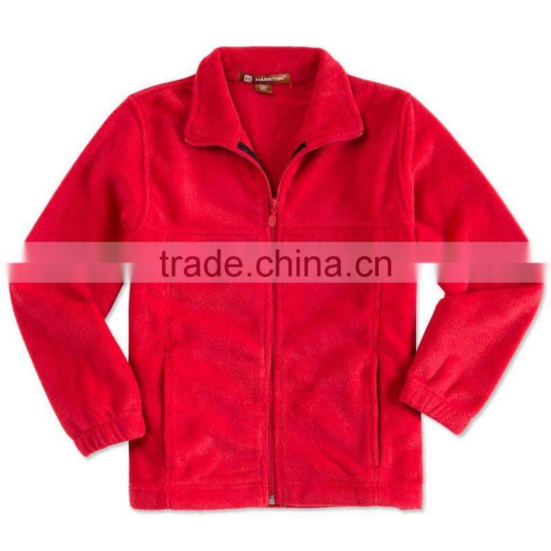 Blank Full zip Red Women Fleece Jacket