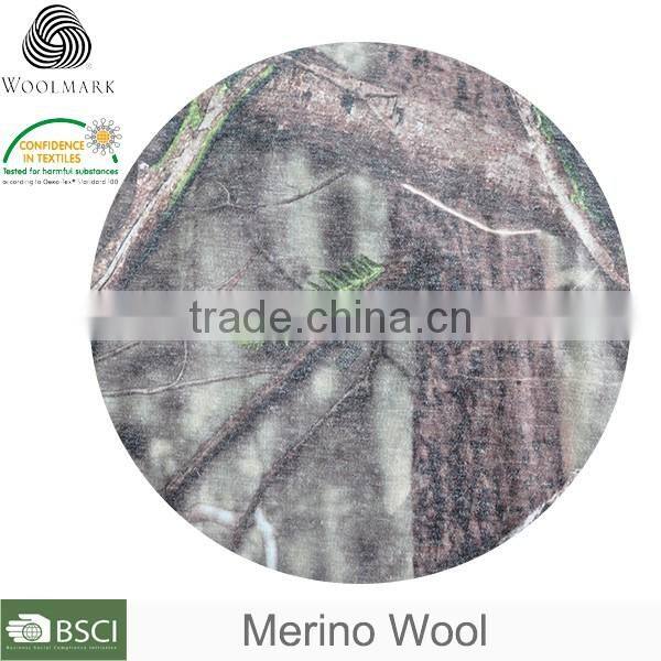 Wholesale cheap blue wool/polyester knit fabic camouflage
