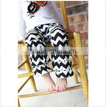 China wholesale girls pants with ruffle new model girls pants with floral printing