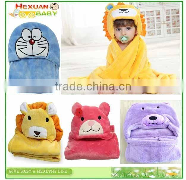 lovely custom animal shape coral fleece or cotton baby hooded bath towel