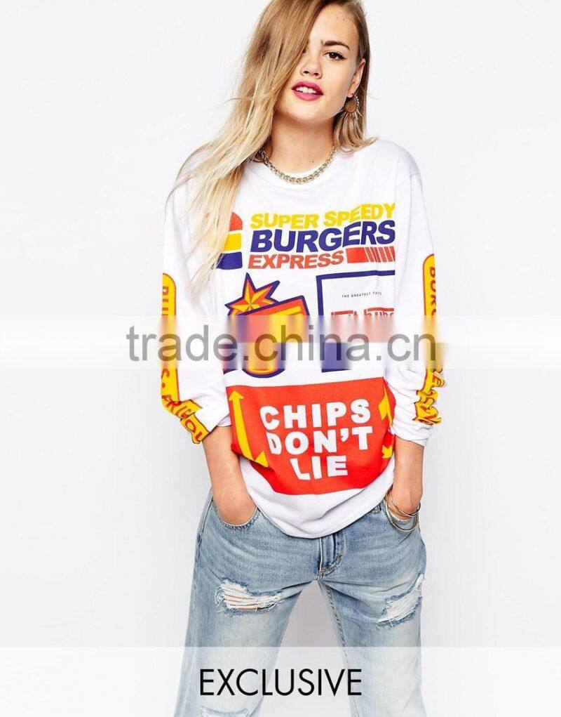Fats Food Long Sleeve T-Shirt With Chips Don't Lie Print China supplier