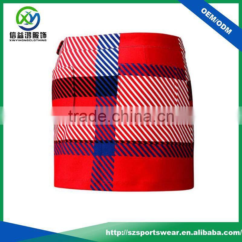 Custom brand quality contrast color quick dry ladies sports skirt, golf short skirt